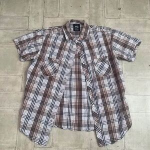 SQ plaid button down tshirt size large